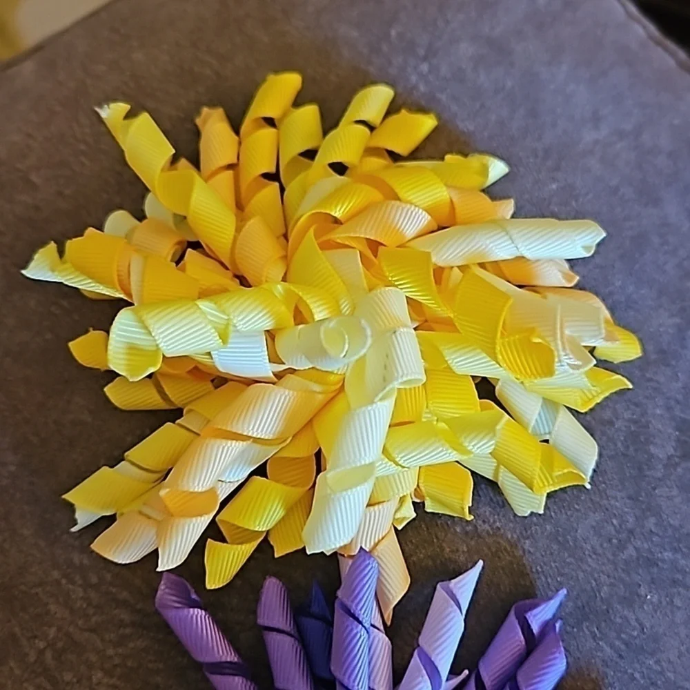3/$30 Set of Two Curly Ribbon Coquette Hair Bow Clips